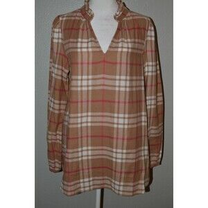 Lands End Women's Flannel Tunic Top Blouse, Sz S 6-8, New